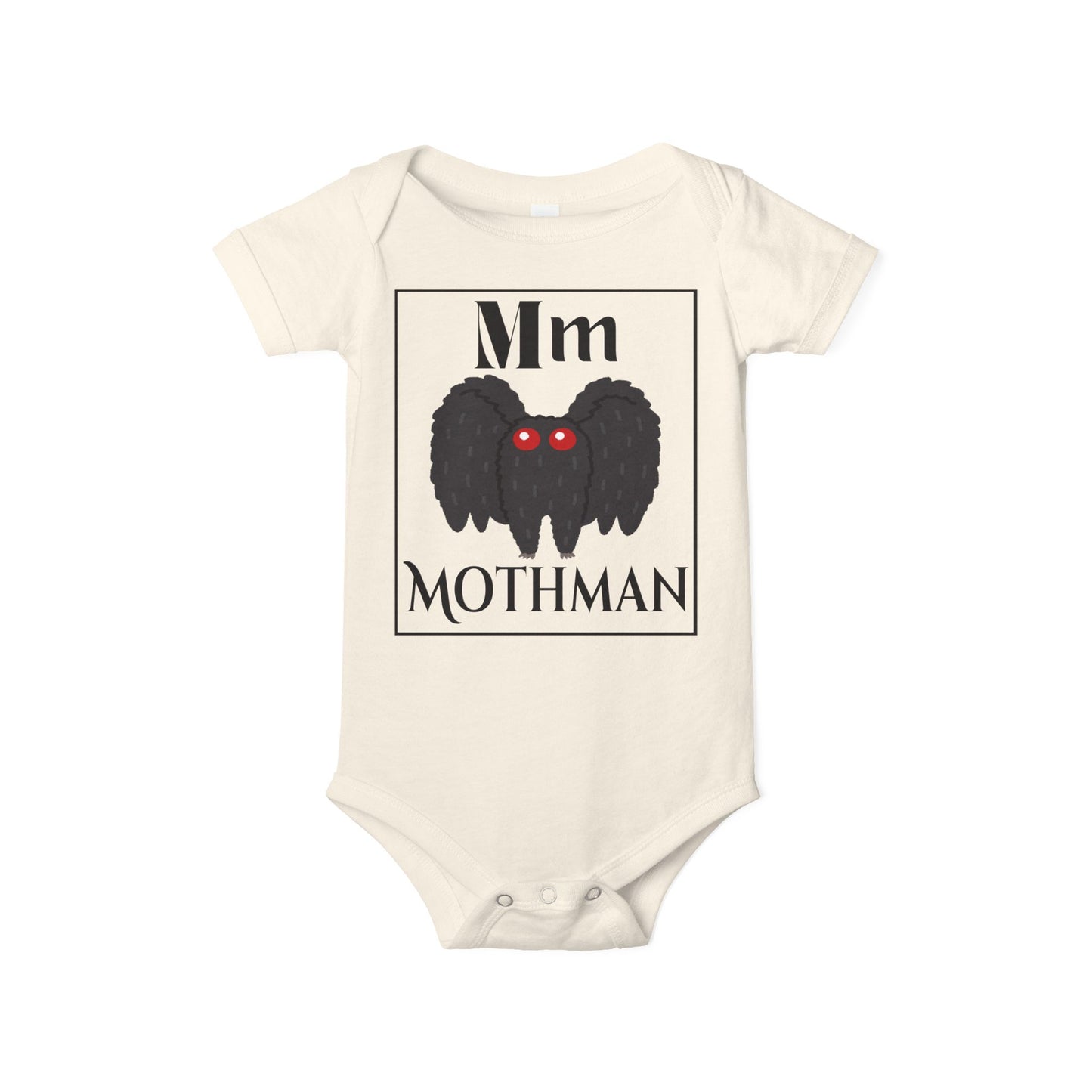 M for Mothman Baby Bodysuit, Goth Baby Clothes, Goth Baby Stuff, Cute Funny Baby Clothes, Gothic Halloween Onesies