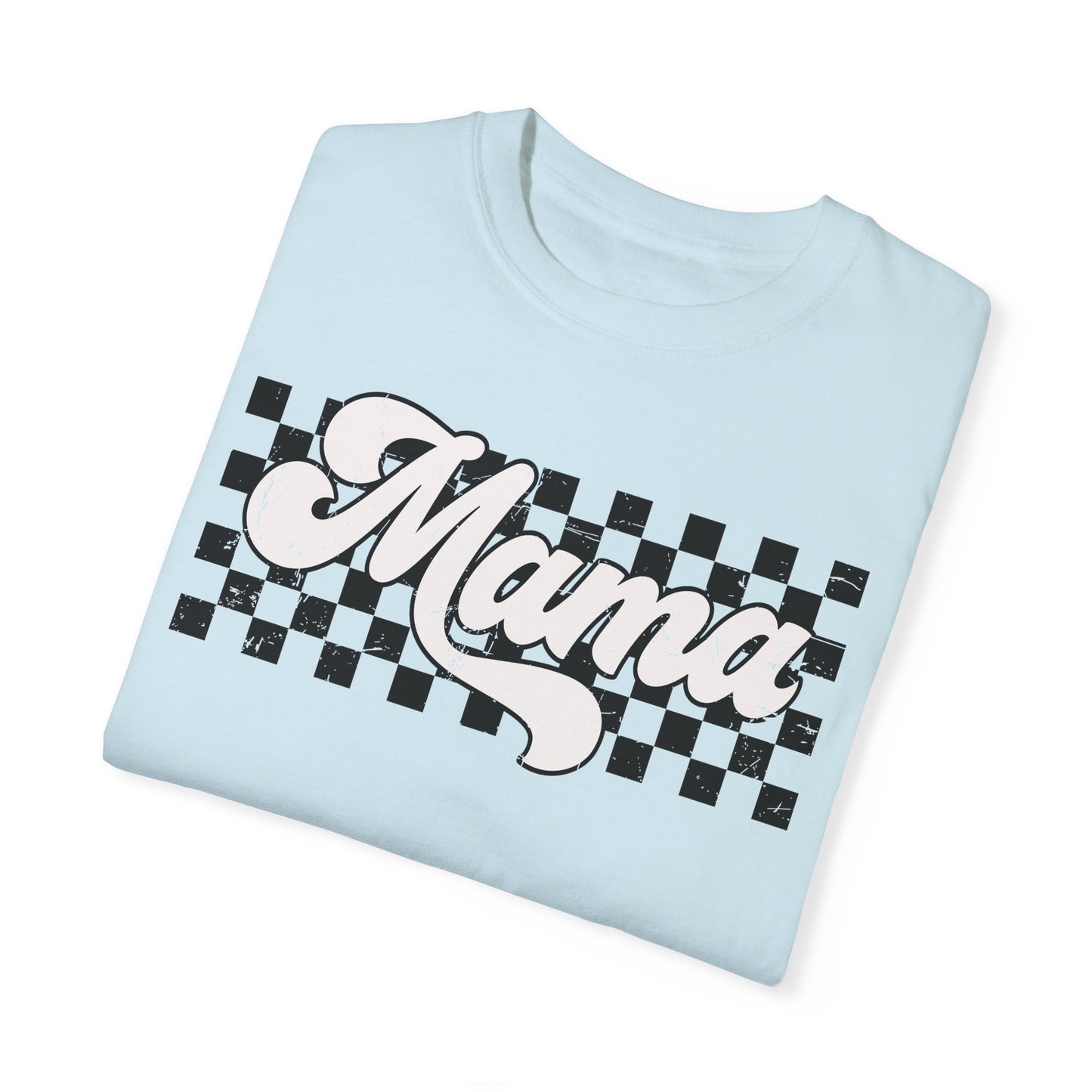 MAMA | Racer Checkered Print | Comfort Colors T-Shirt