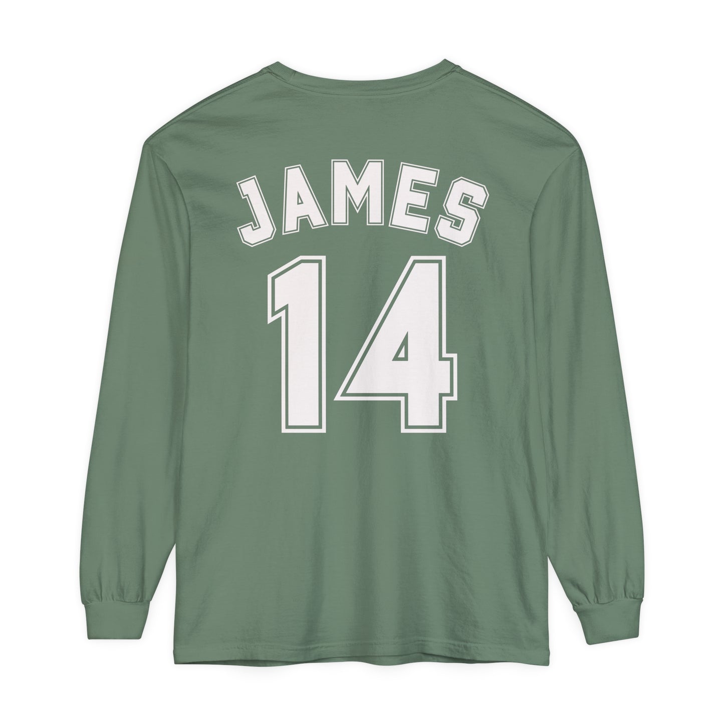 My Heart Is On That Field | Personalized Name | Comfort Colors Long Sleeve T-Shirt for Baseball Parent