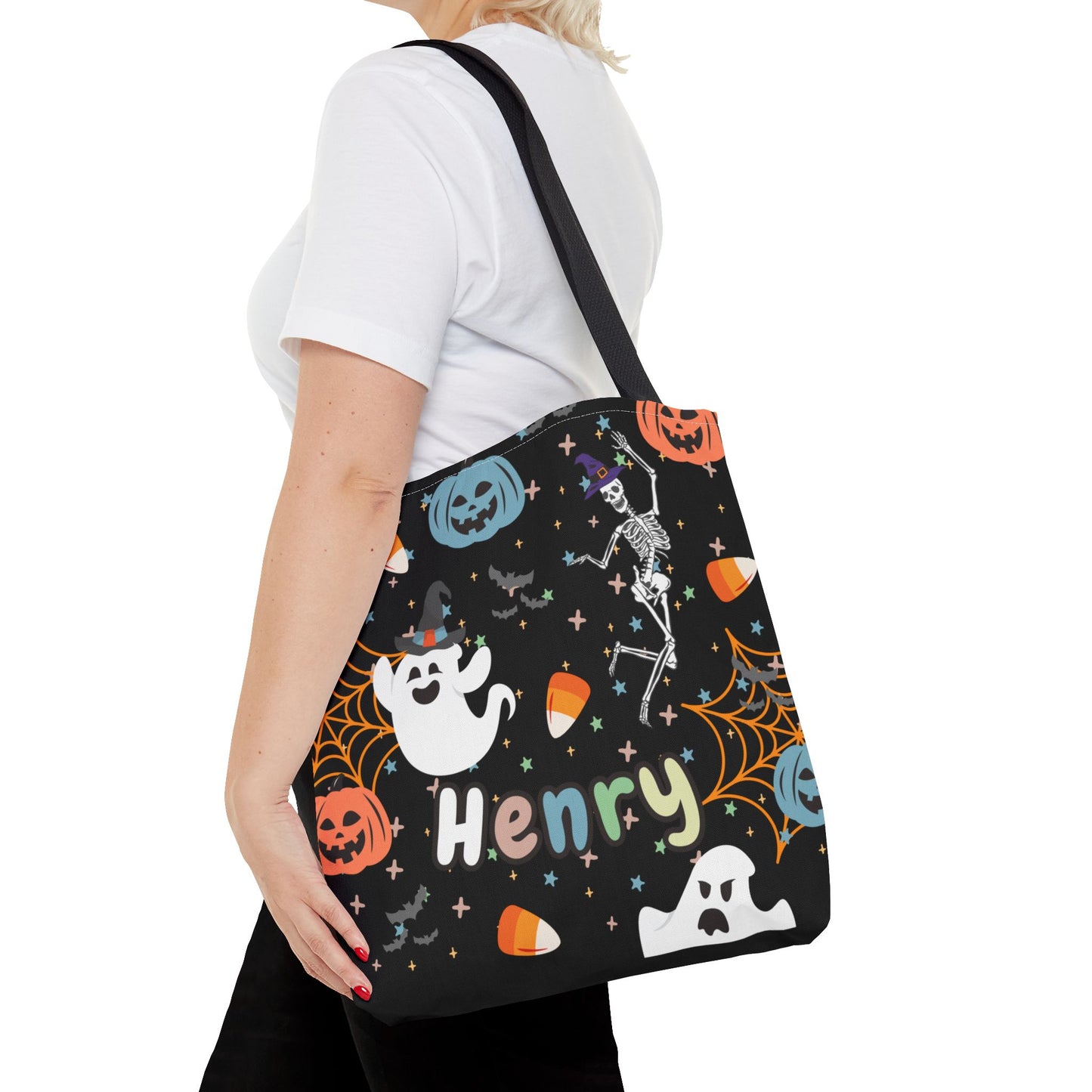 Personalized Name Halloween Treat Bag | Creatures of the Night Dance Party