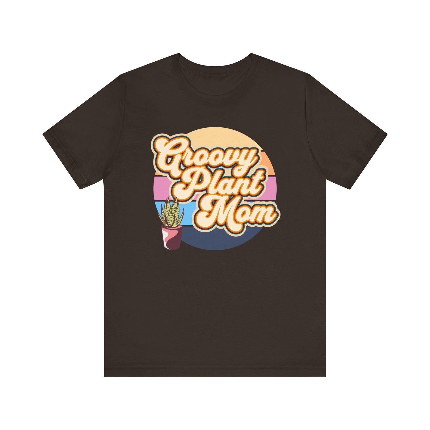 Adult "Groovy Plant Mom" Plant-Lover Unisex Jersey Short Sleeve Tee