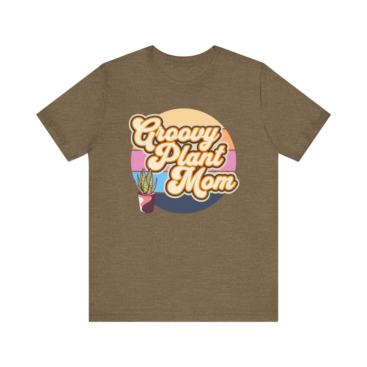 Adult "Groovy Plant Mom" Plant-Lover Unisex Jersey Short Sleeve Tee