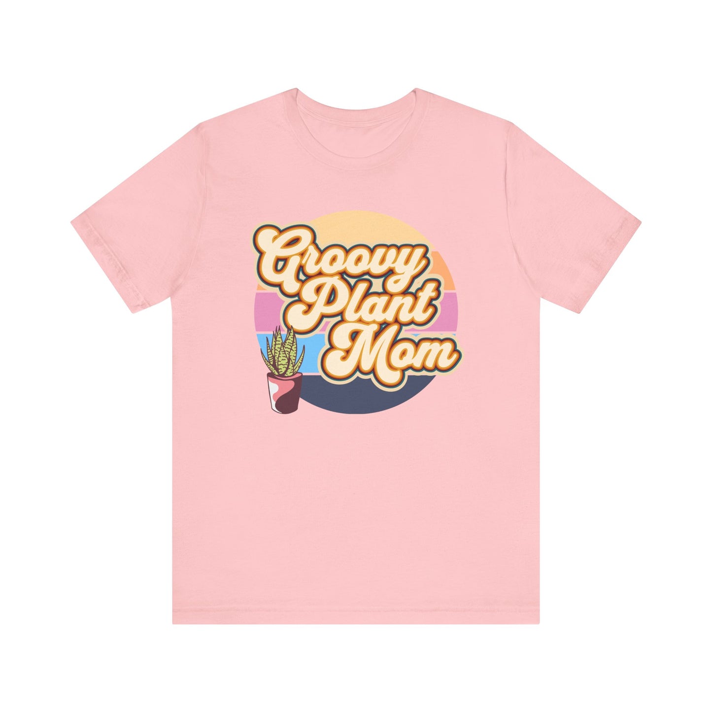 Adult "Groovy Plant Mom" Plant-Lover Unisex Jersey Short Sleeve Tee