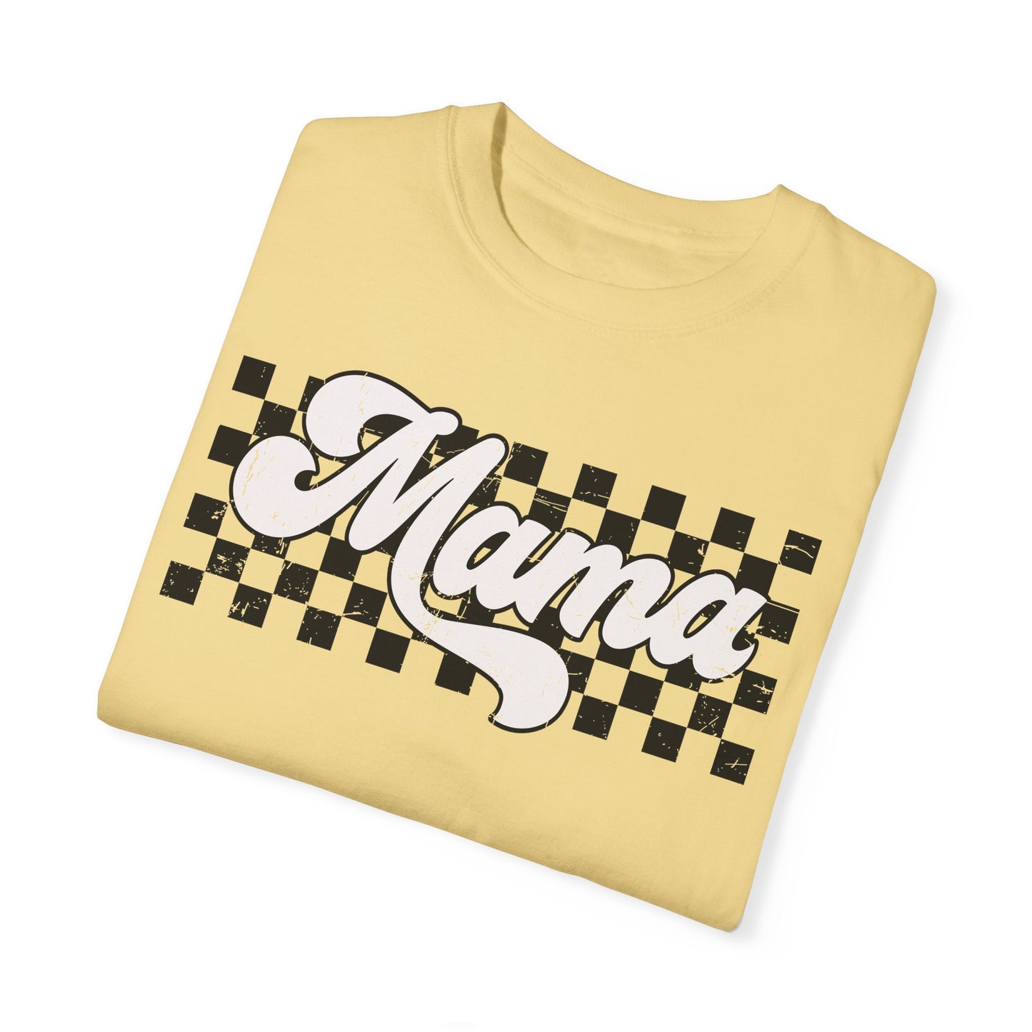 MAMA | Racer Checkered Print | Comfort Colors T-Shirt