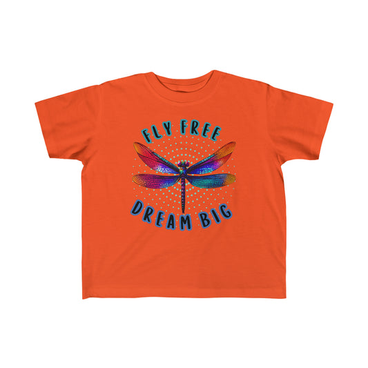 Toddler "Fly Free, Dream Big" Dragonfly -T-shirt