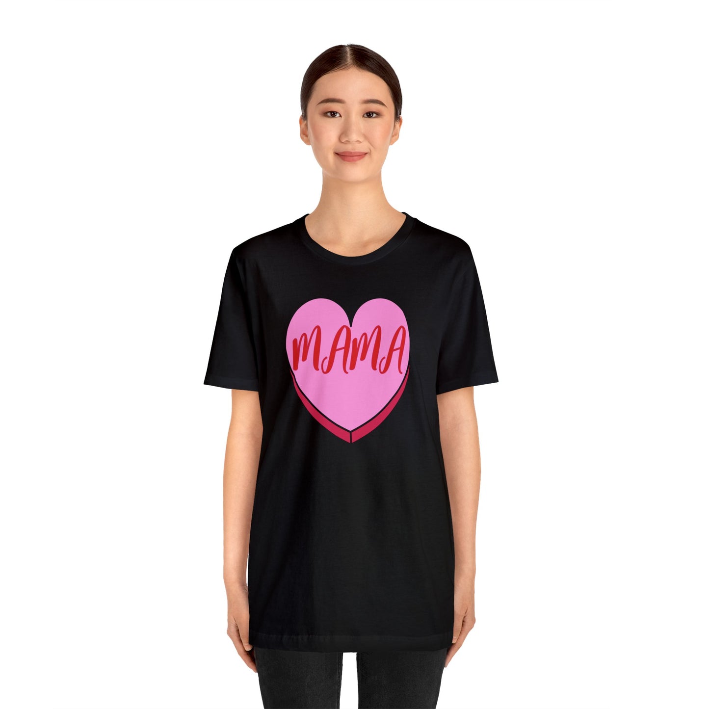 "MAMA" Valentine's Heart Shirt | Mama's Boy Valentine's Set | Unisex Jersey Short Sleeve Tee