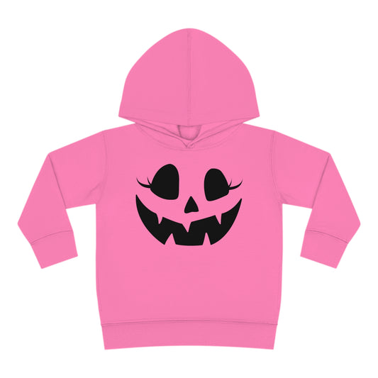 Girly Pumpkin | Toddler Pullover Fleece Hoodie for Halloween