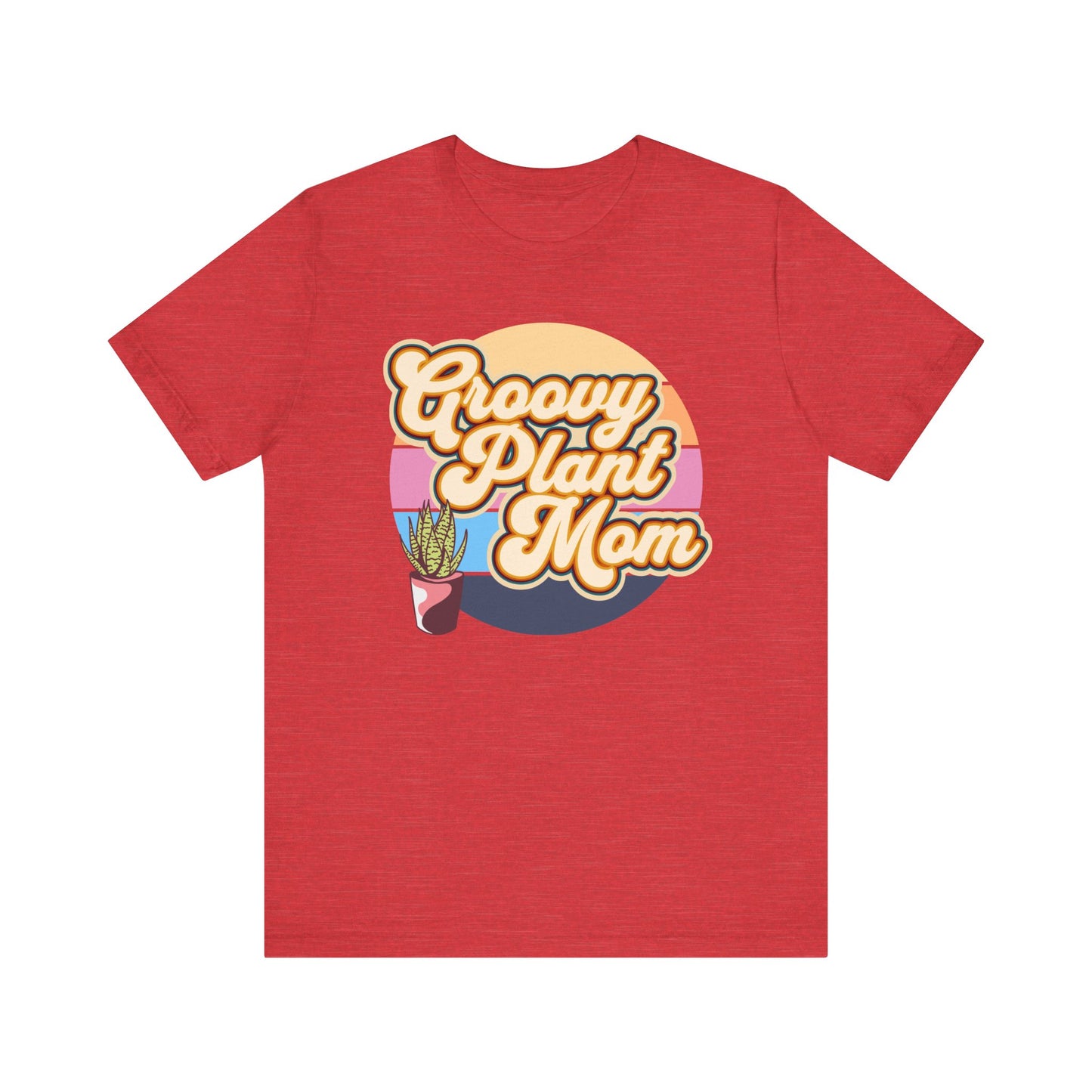 Adult "Groovy Plant Mom" Plant-Lover Unisex Jersey Short Sleeve Tee