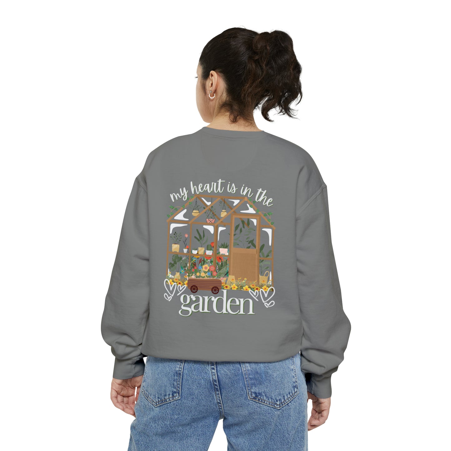 "My Heart Is In The Garden" Comfort Colors Sweatshirt | Sweatshirt for Gardener | Gift for Plant Lover