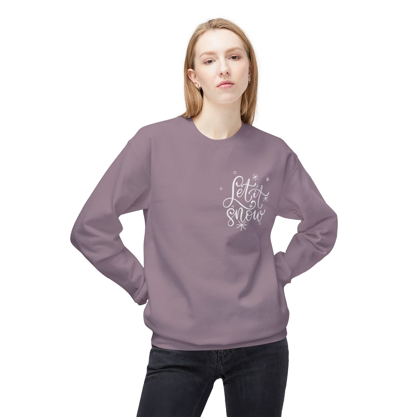 Cozy 'Let It Snow' Fleece Crewneck Sweatshirt