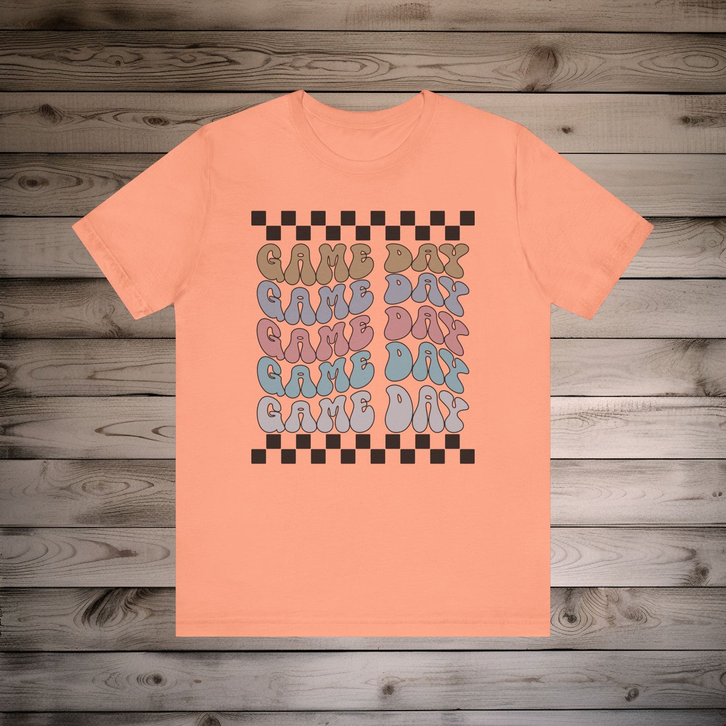 Game Day Retro Checkers - Unisex Jersey Lightweight Tee