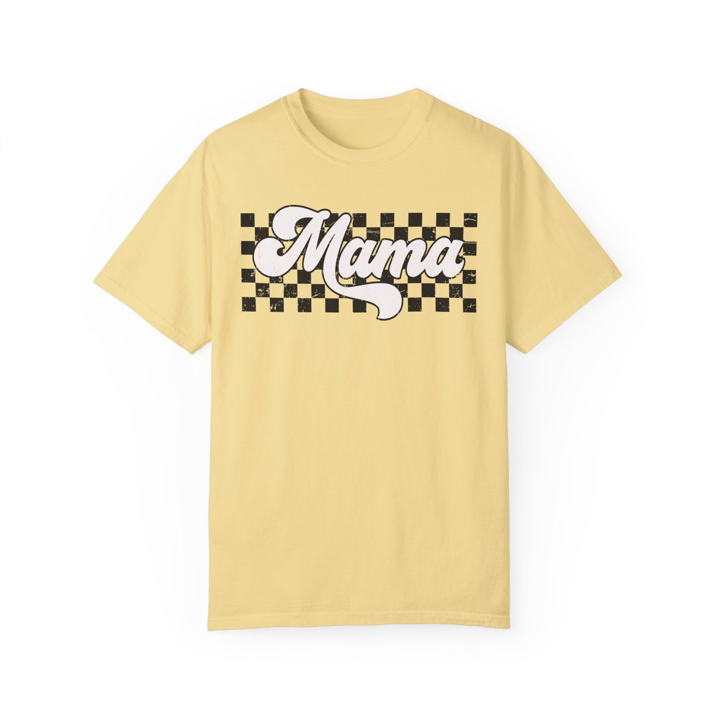 MAMA | Racer Checkered Print | Comfort Colors T-Shirt