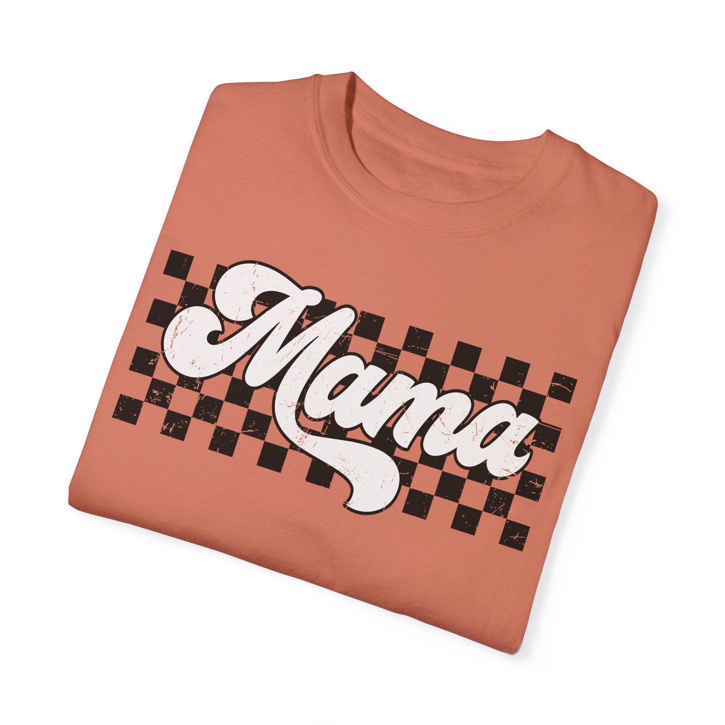 MAMA | Racer Checkered Print | Comfort Colors T-Shirt