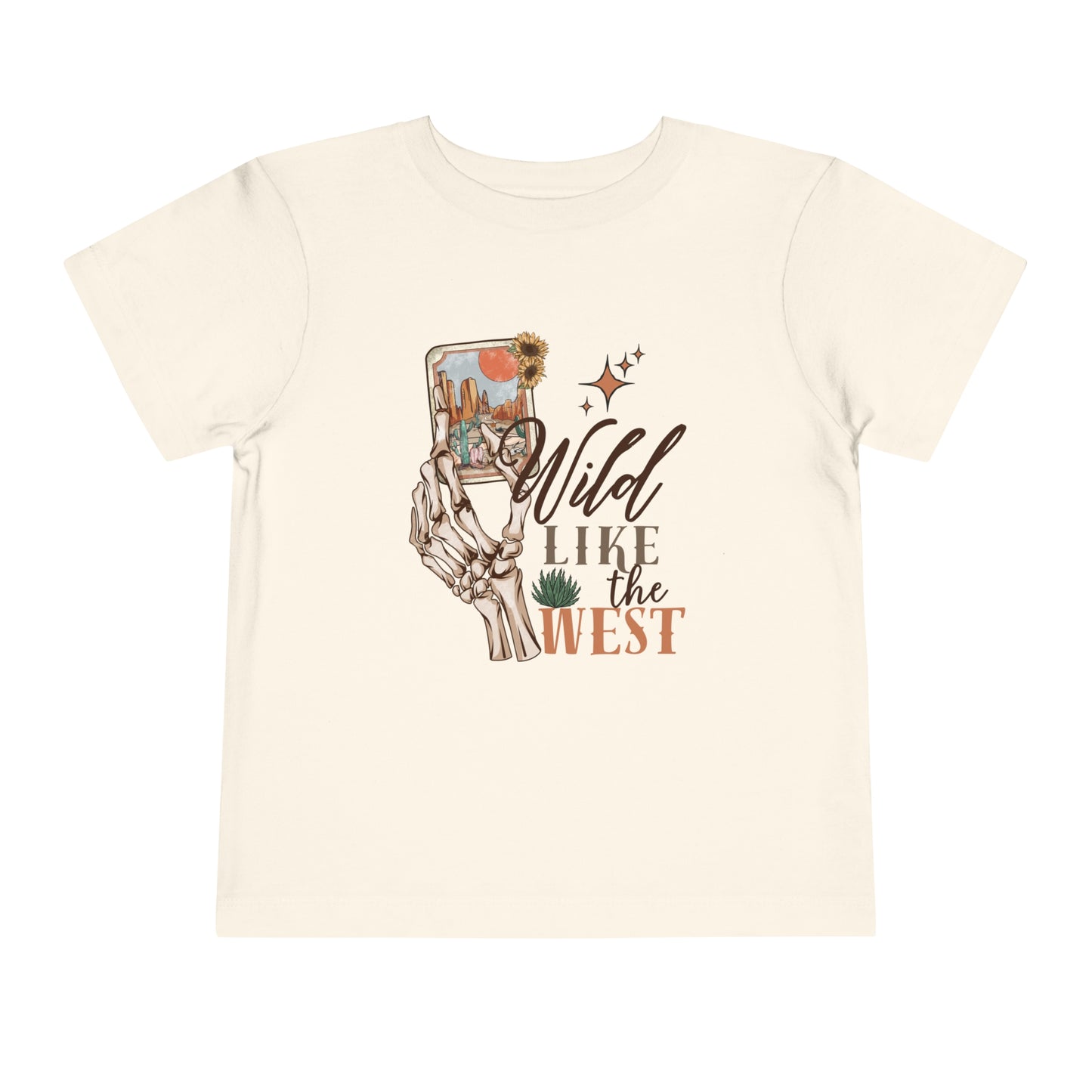 Wild Like The West Toddler T-Shirt | Retro Skeleton | Western Baby Tee