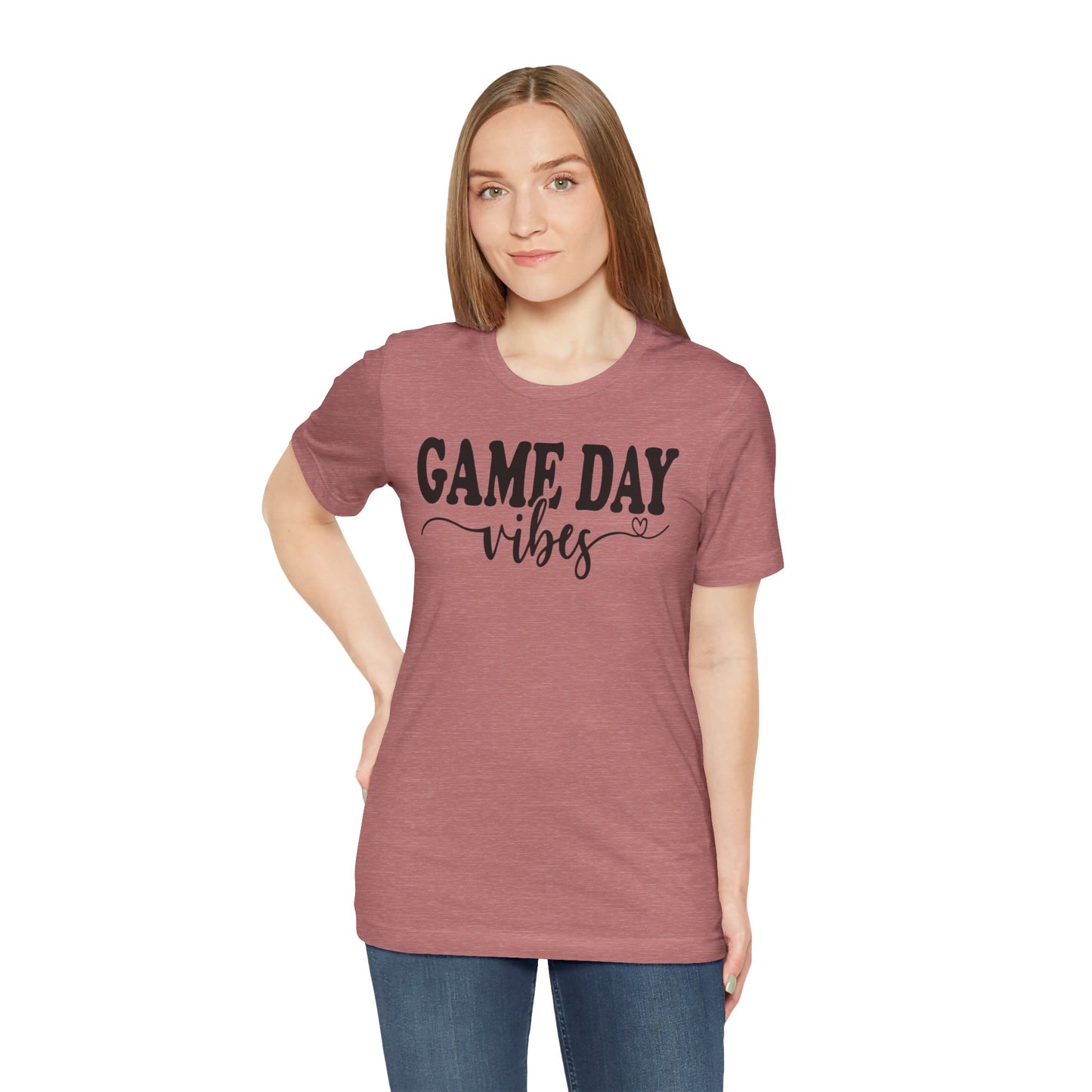 Game Day Vibes and Love - Unisex Jersey Lightweight Tee