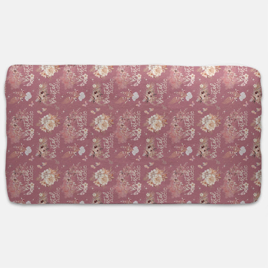 Jersey Fitted Crib Sheet - Mauve Floral