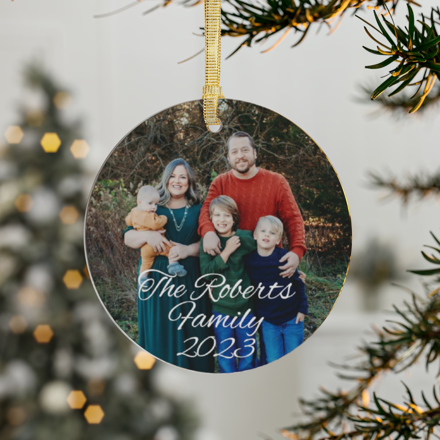 "Family Ornament" Customizable Ornament | Personalized Acrylic Ornament