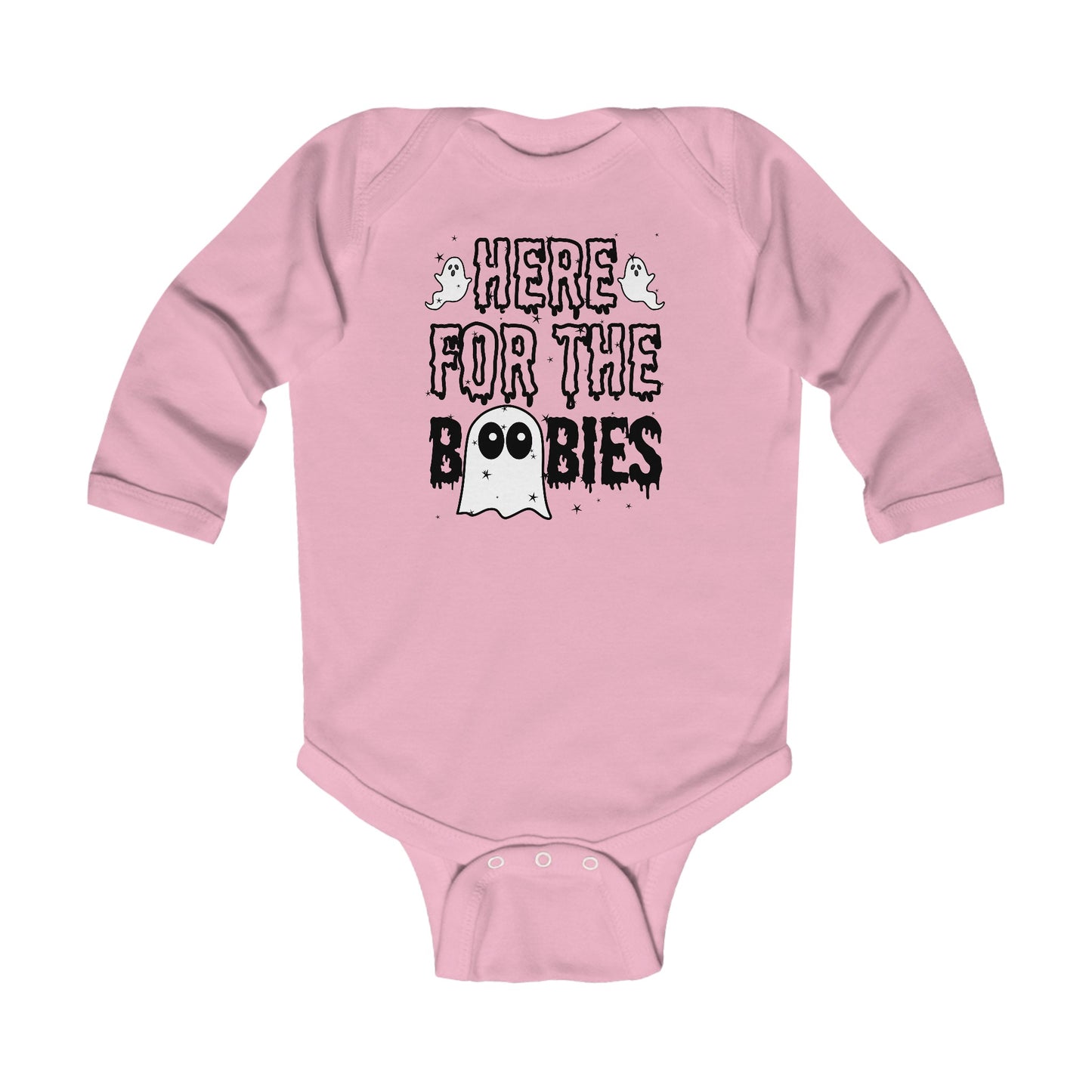 Here for the Boobies - Funny Breastfeeding Halloween Bodysuit for Baby