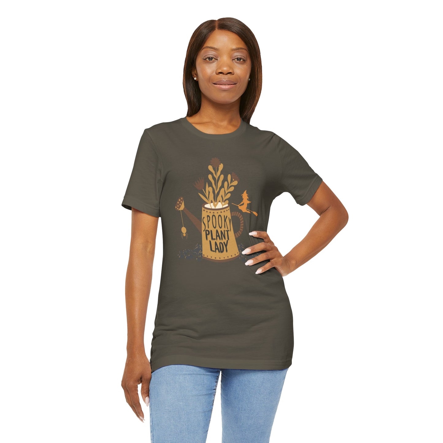 Adult "Spooky Plant Lady" - Plant Lover Unisex Jersey Short Sleeve Tee