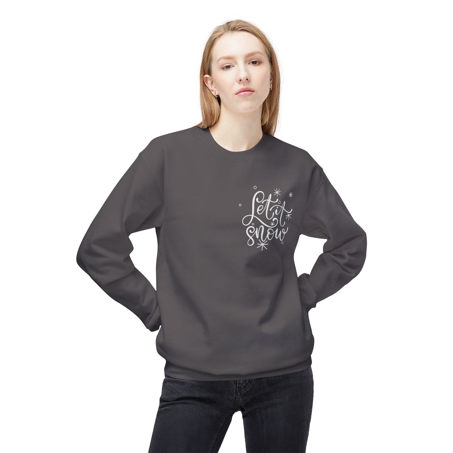 Cozy 'Let It Snow' Fleece Crewneck Sweatshirt