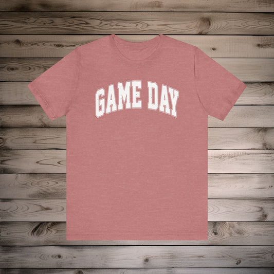 Game Day - Collegiate Font - Unisex Jersey Lightweight Tee