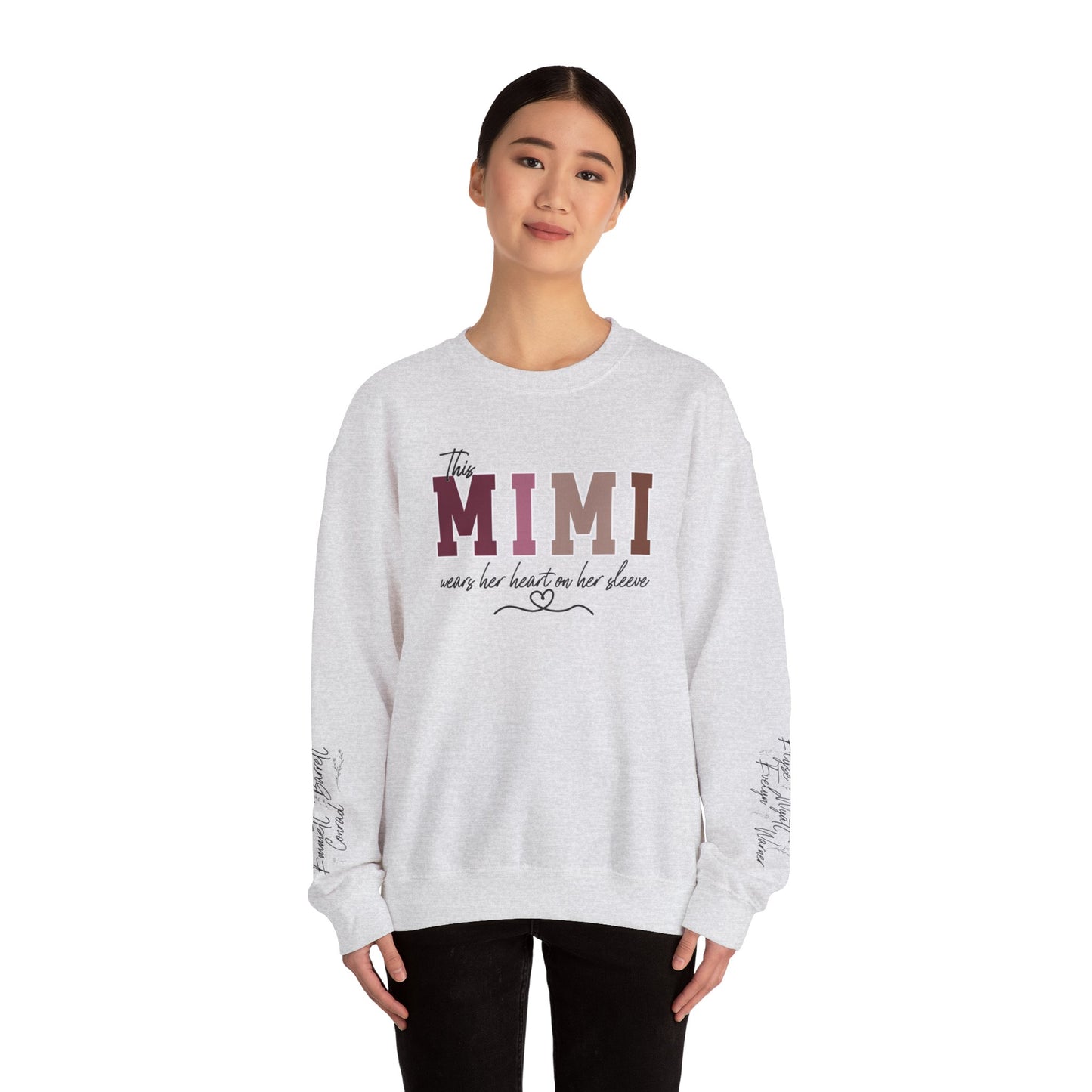 Adult Customizable "Wears Her Heart on Her Sleeve" sweatshirt