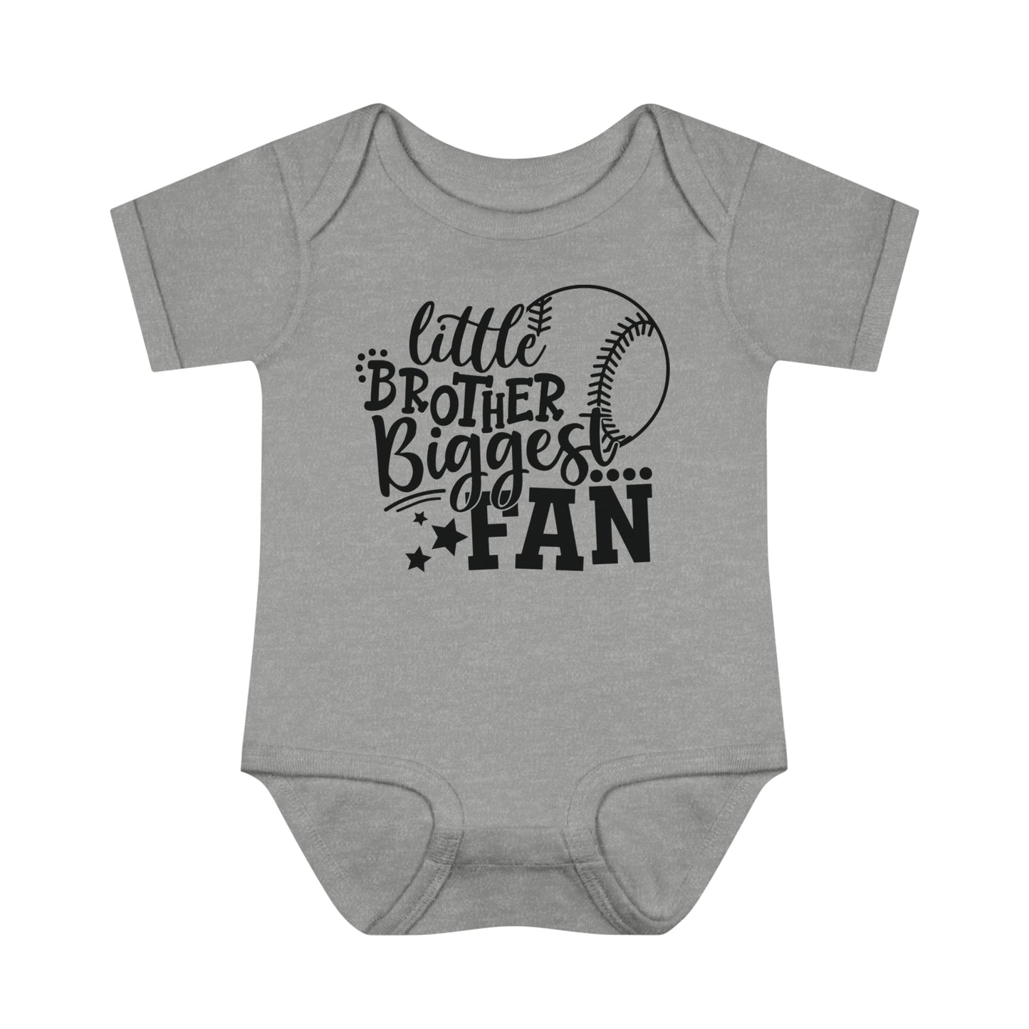 Little Brother Biggest Fan | Baseball Bodysuit for Baby Boy