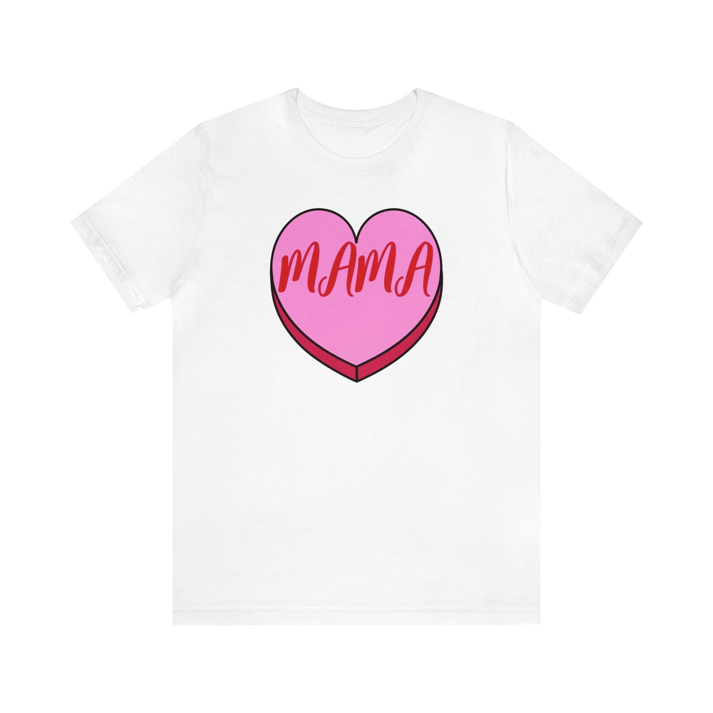 "MAMA" Valentine's Heart Shirt | Mama's Boy Valentine's Set | Unisex Jersey Short Sleeve Tee