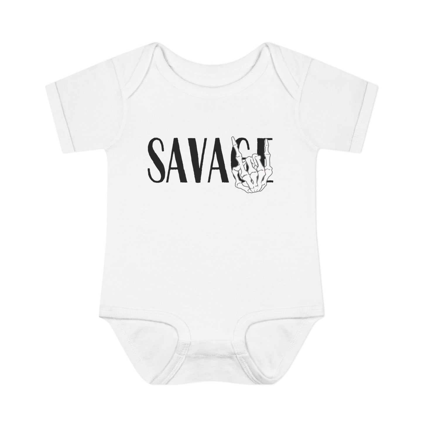 Rock On Savage Baby Bodysuit, Baby Shower Gift, Skeleton Bodysuit