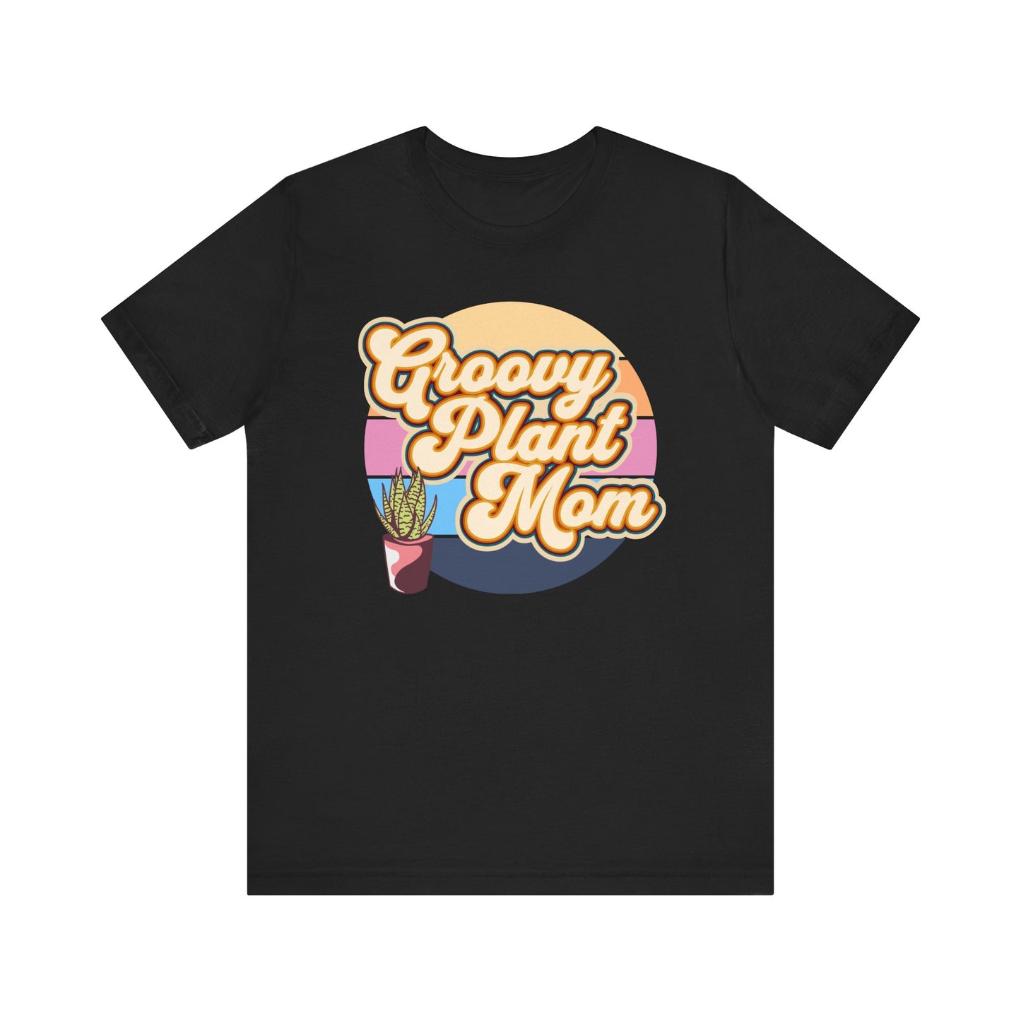 Adult "Groovy Plant Mom" Plant-Lover Unisex Jersey Short Sleeve Tee