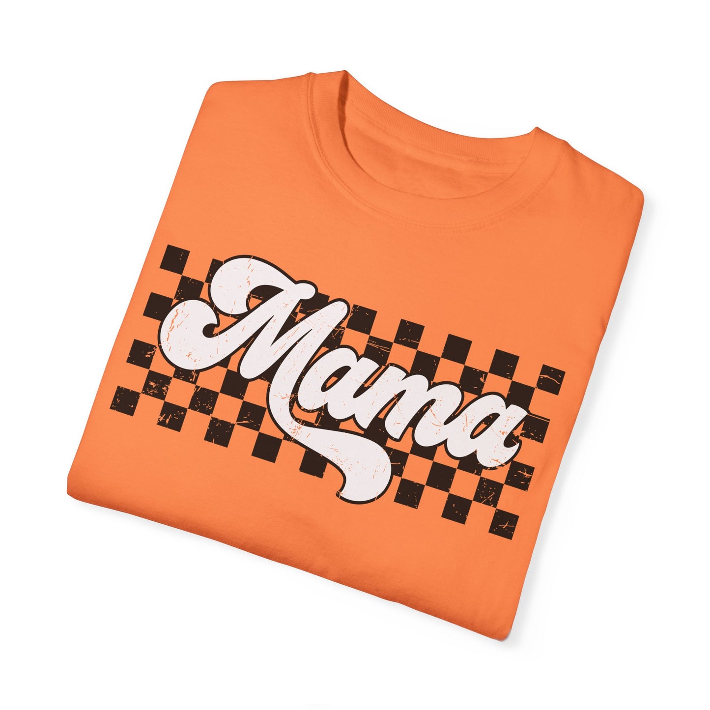 MAMA | Racer Checkered Print | Comfort Colors T-Shirt