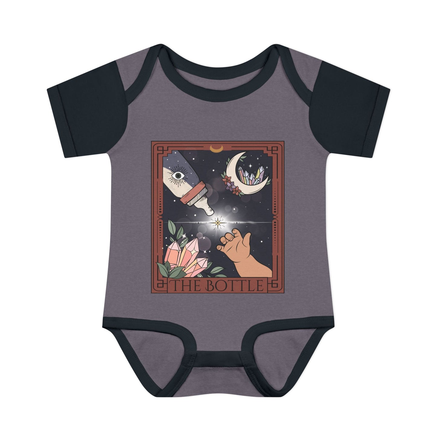 The Bottle Tarot Card Bodysuit, Witchy Baby Bodysuit, Breastfeeding Tarot Bodysuit, Baby Bottle Bodysuit for Goth Baby