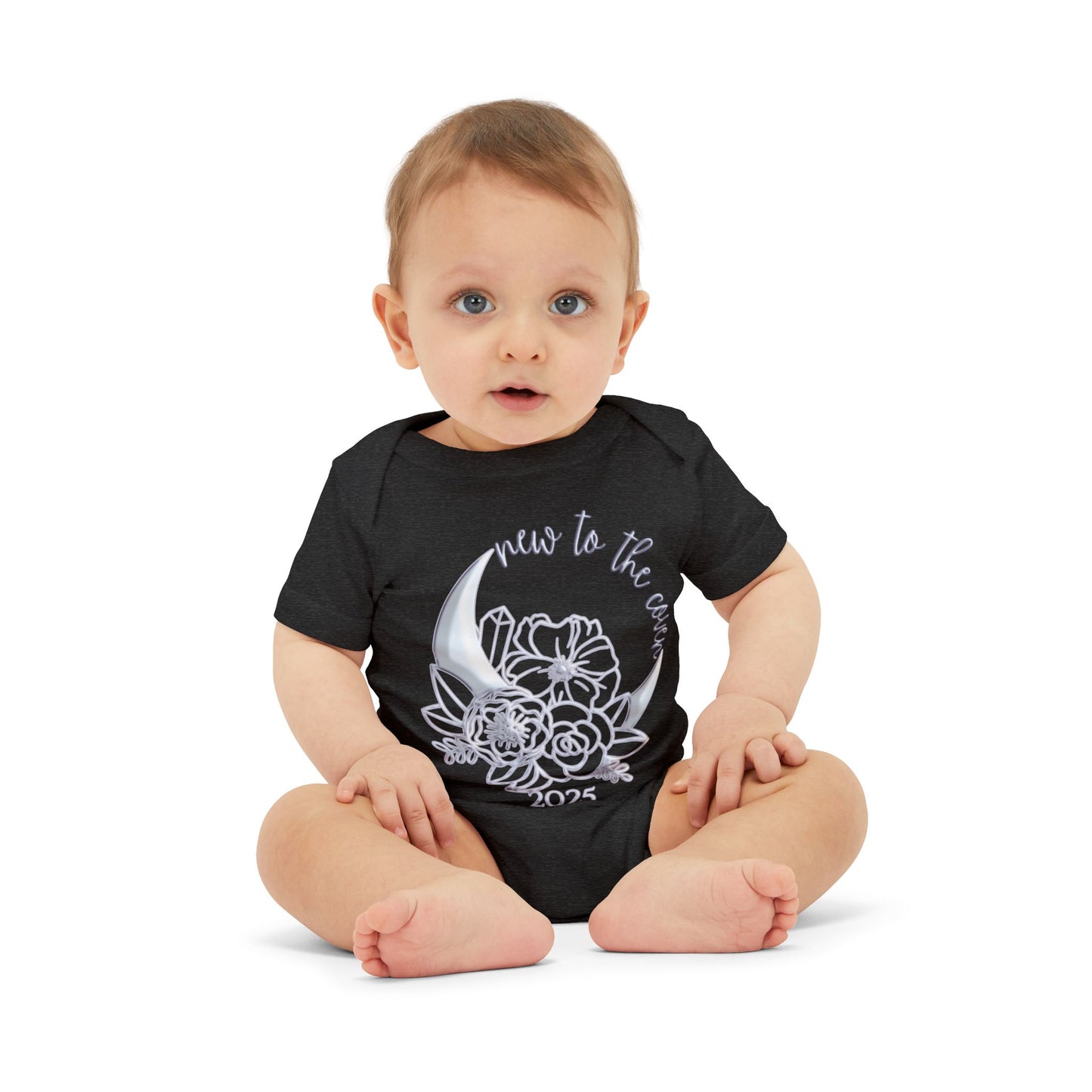 New to the Coven Baby Bodysuit with Silver Moon, Goth Baby Clothes, Goth Baby Stuff, Cute Funny Baby Clothes, Gothic Halloween Onesies