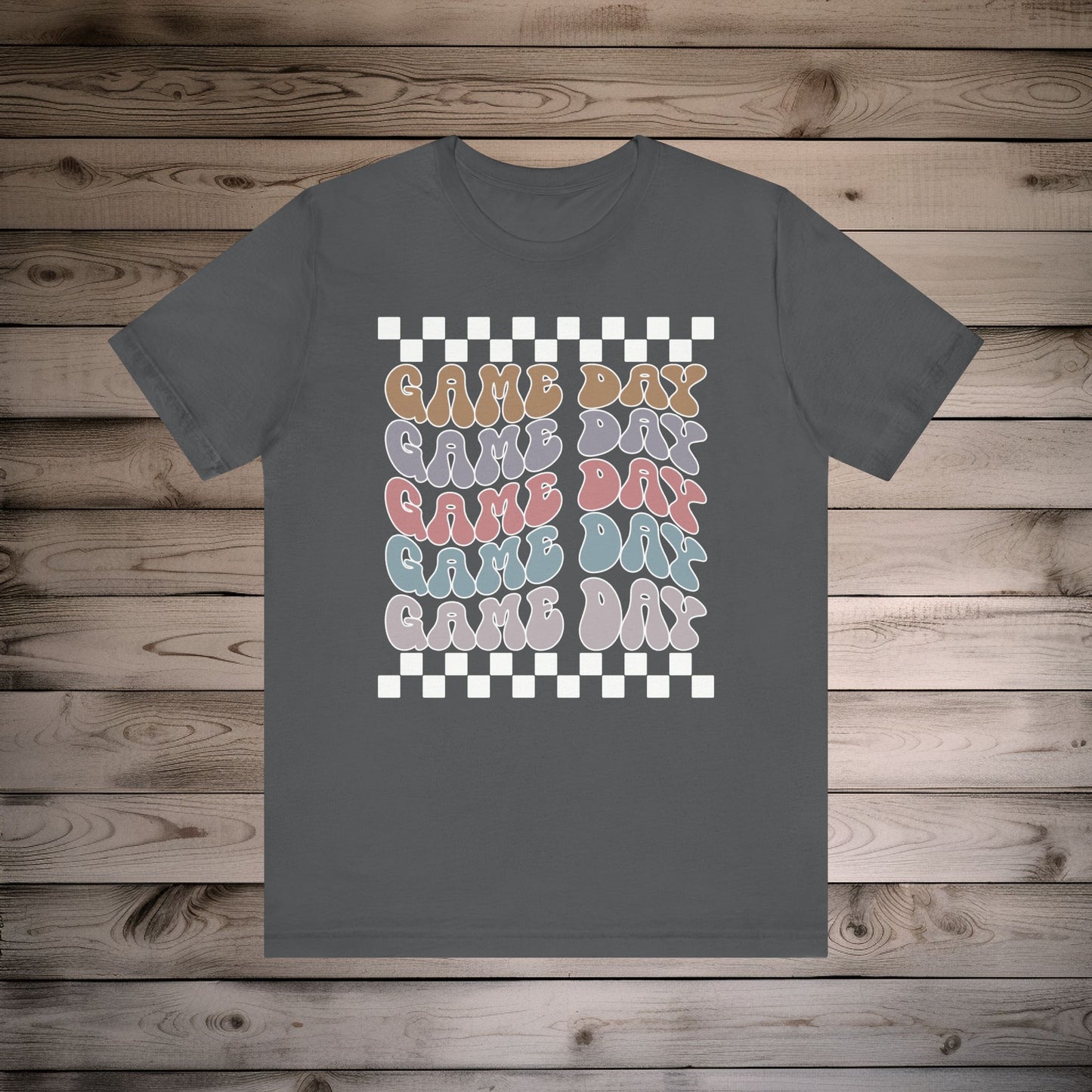 Game Day Retro Checkers - Unisex Jersey Lightweight Tee