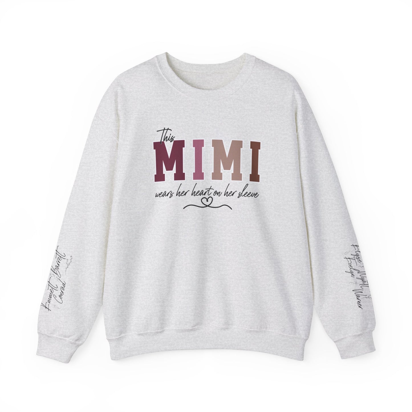 Adult Customizable "Wears Her Heart on Her Sleeve" sweatshirt