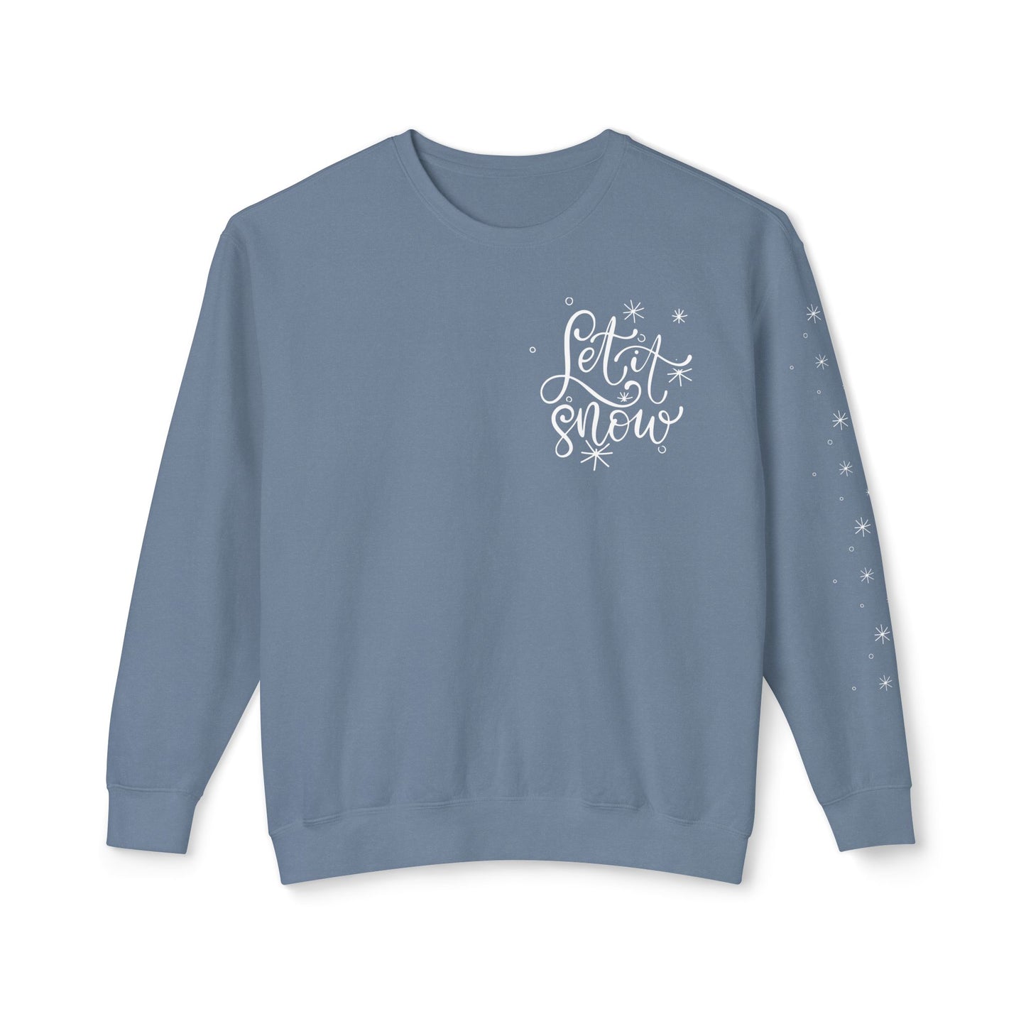 Snowflake "Let It Snow" Cozy Unisex Lightweight Crewneck Sweatshirt