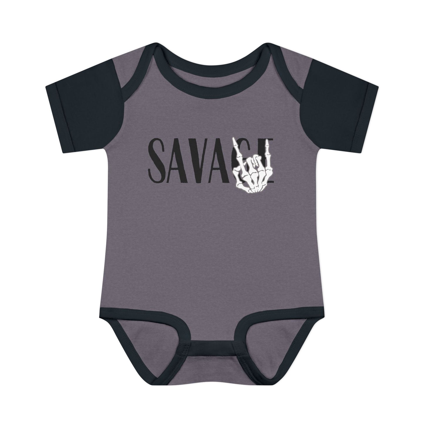 Rock On Savage Baby Bodysuit, Baby Shower Gift, Skeleton Bodysuit