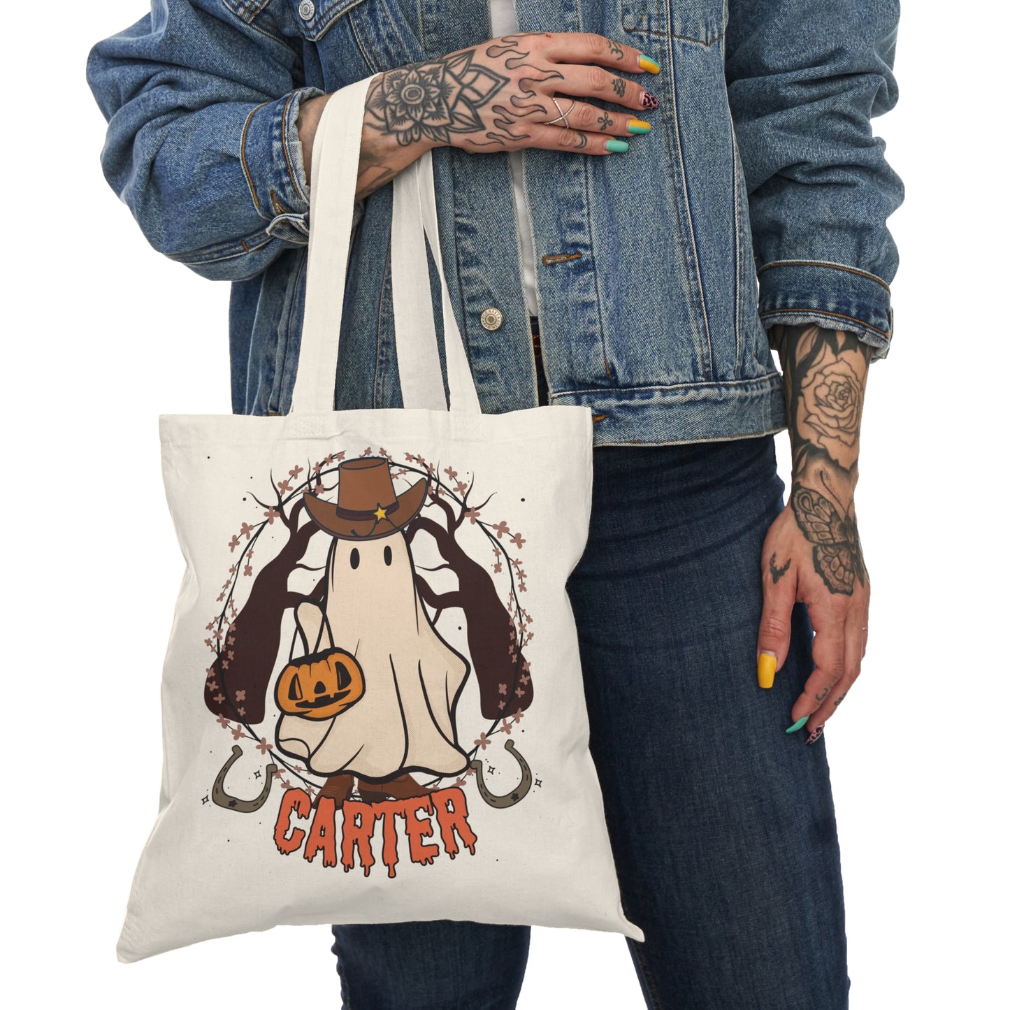 Personalized Halloween Treat Bag - Cowboy Ghost