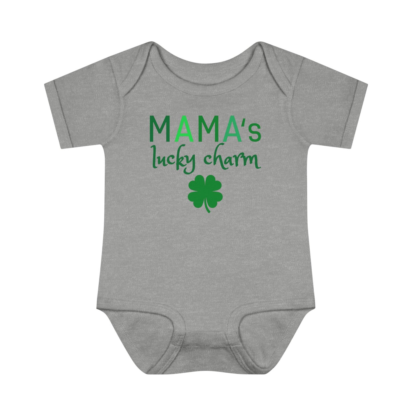 "Mama's Lucky Charm | St. Patrick's Day Bodysuit for Baby | Mommy and Me Set | Infant Short-Sleeved Bodysuit