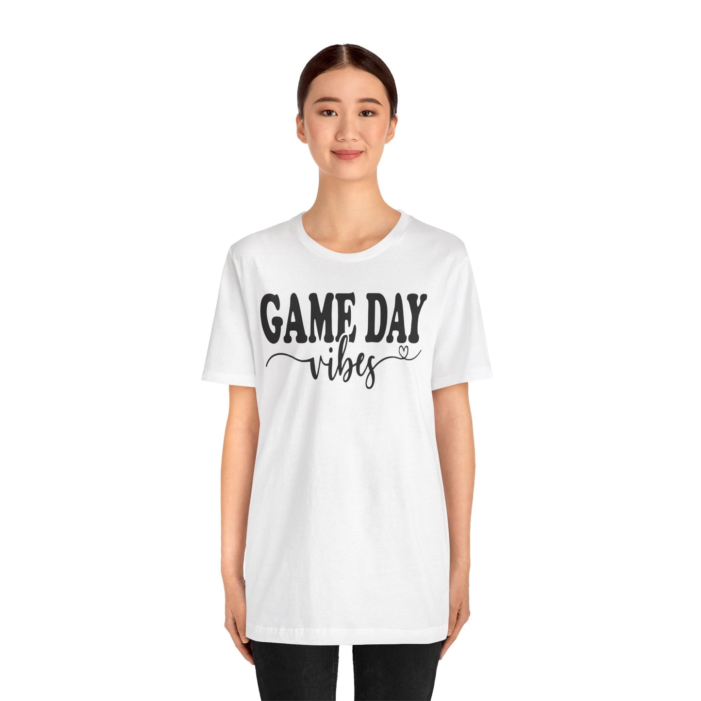 Game Day Vibes and Love - Unisex Jersey Lightweight Tee