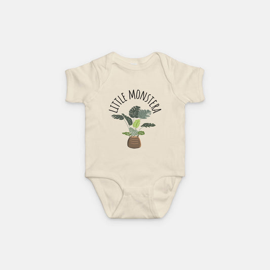 Little Monstera Bodysuit - Funny Plant Baby - Baby Monstera Shirt