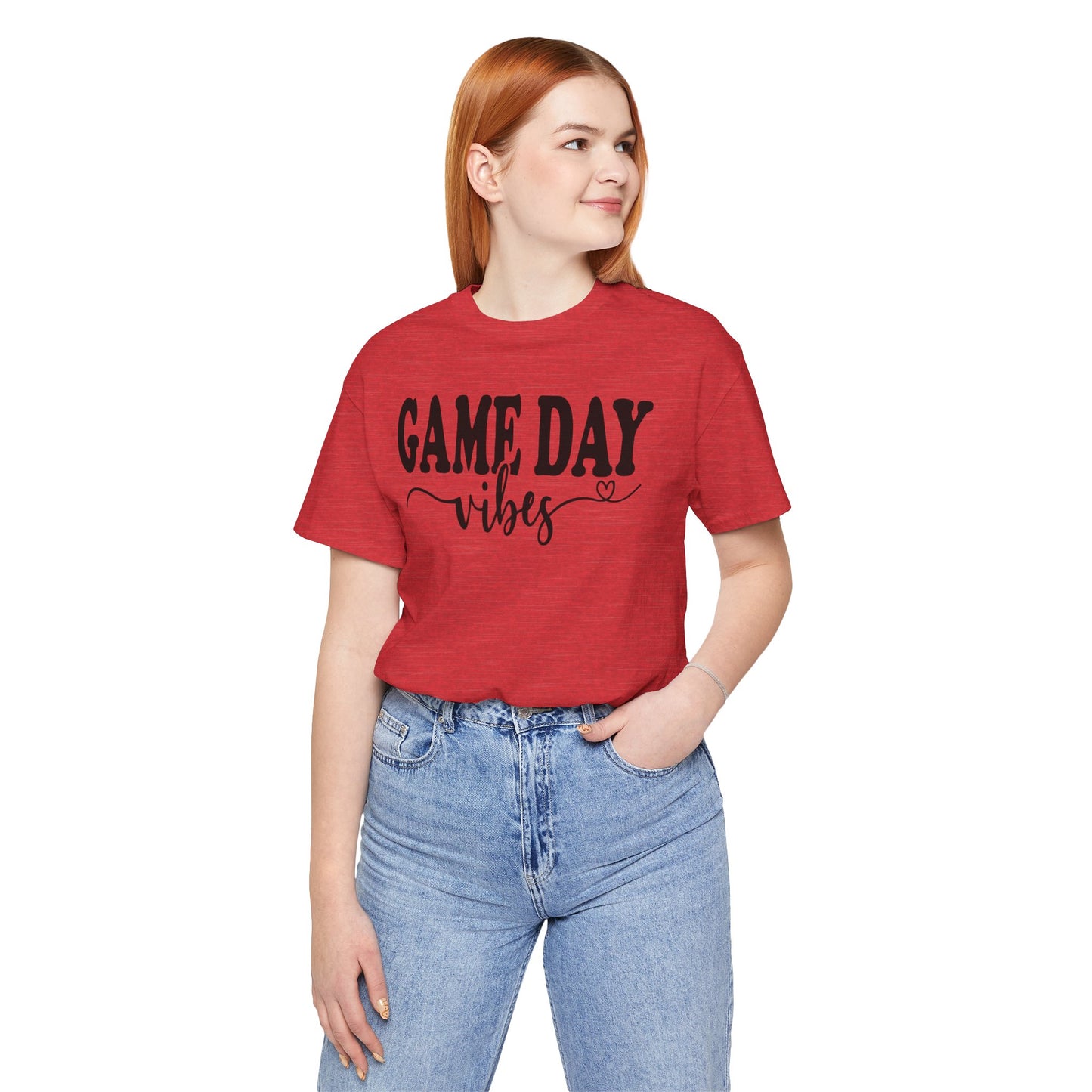 Game Day Vibes and Love - Unisex Jersey Lightweight Tee