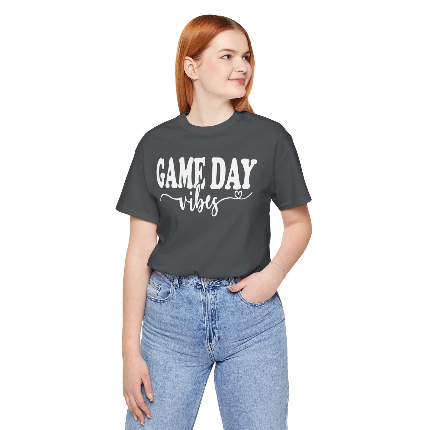 Game Day Vibes and Love - Unisex Jersey Lightweight Tee