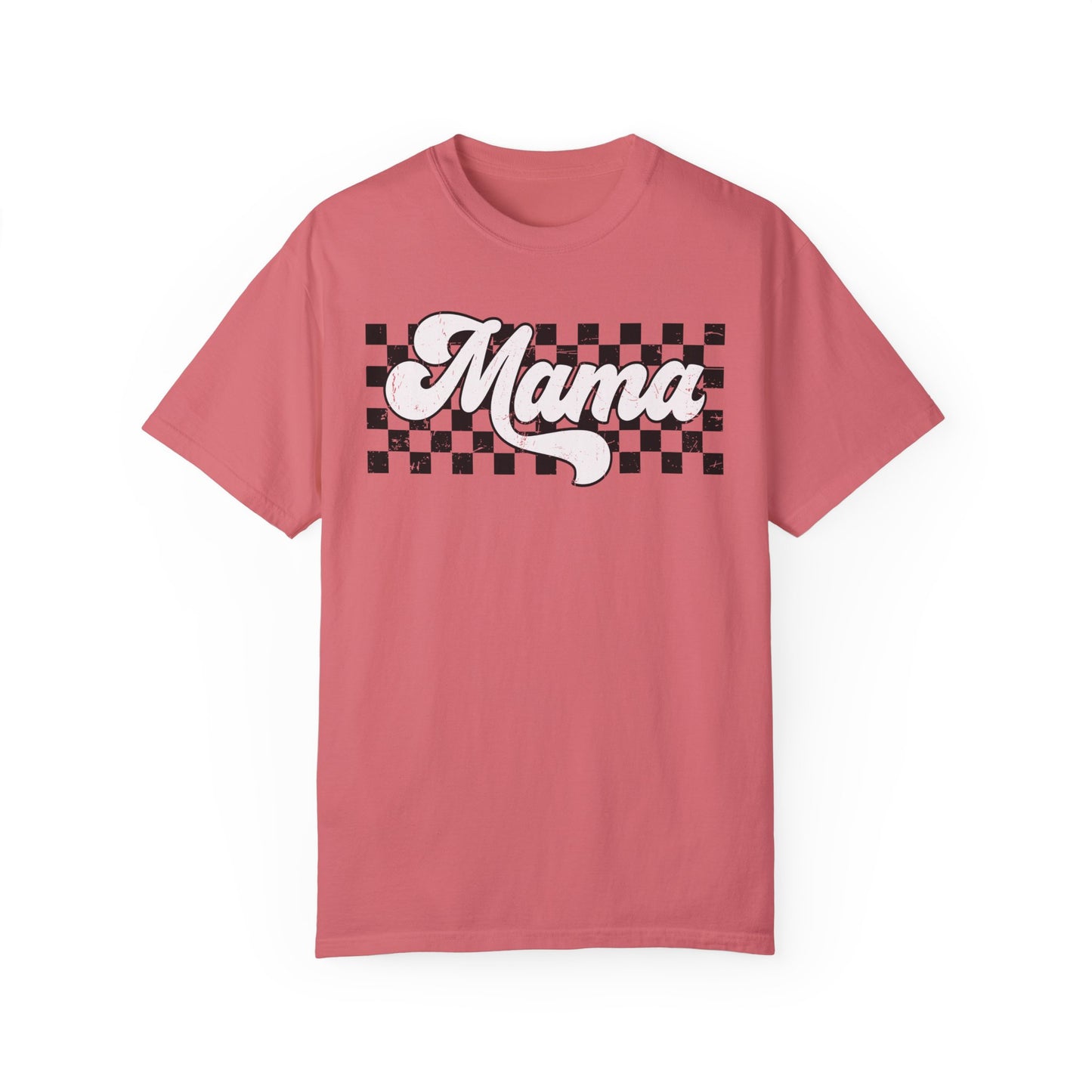 MAMA | Racer Checkered Print | Comfort Colors T-Shirt