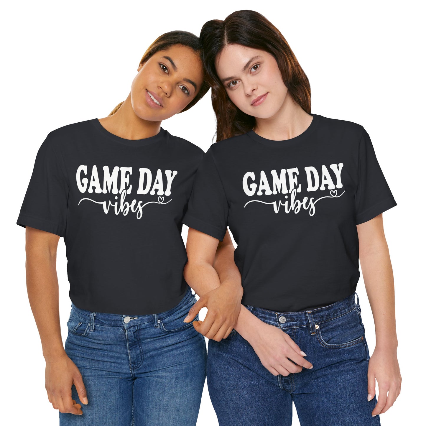 Game Day Vibes and Love - Unisex Jersey Lightweight Tee