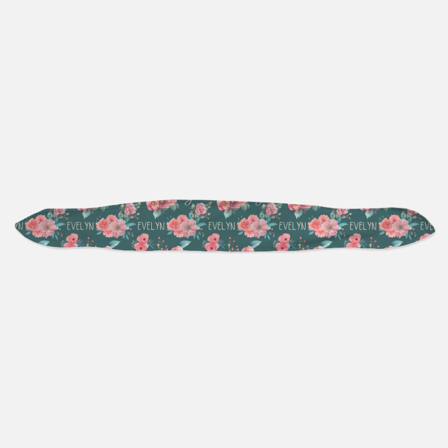 Baby Girl Headband - pink and teal roses