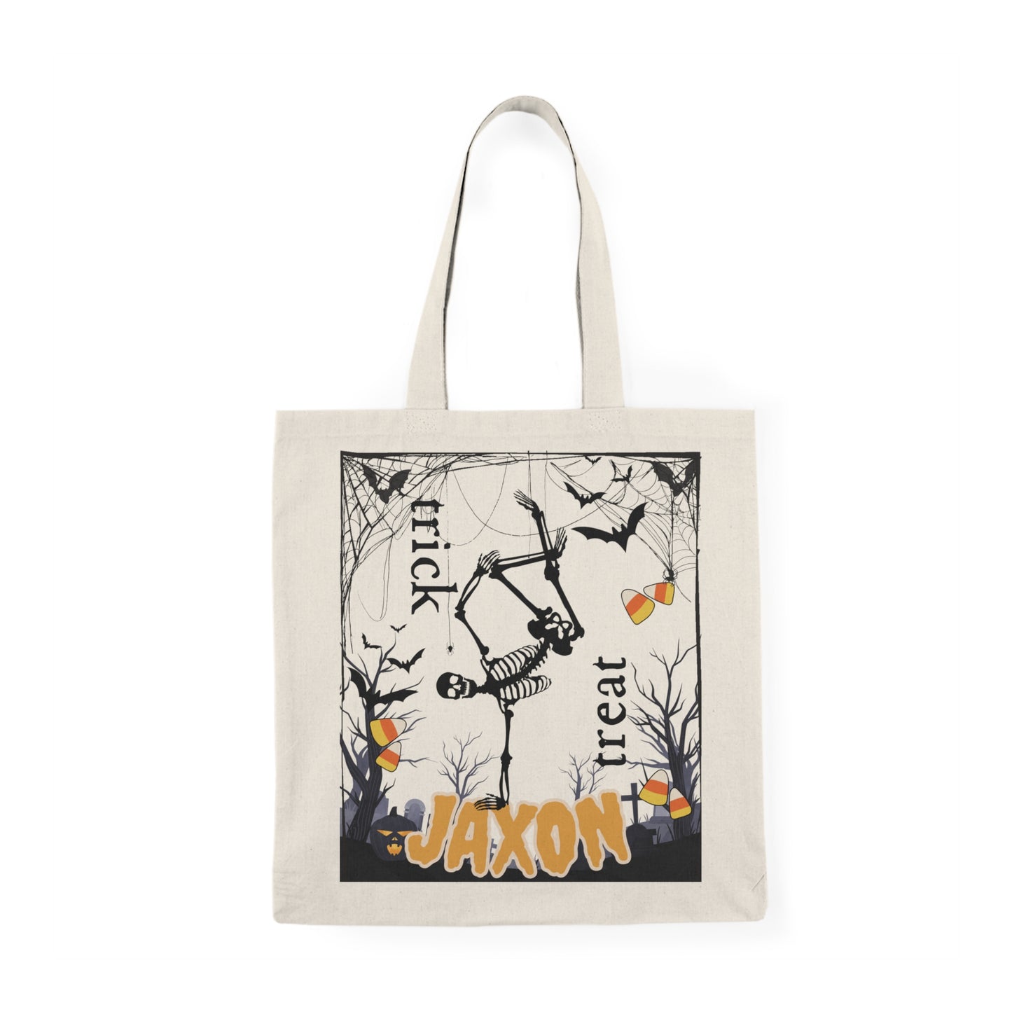 Personalized Halloween Treat Bag - Breakdancing Skeleton