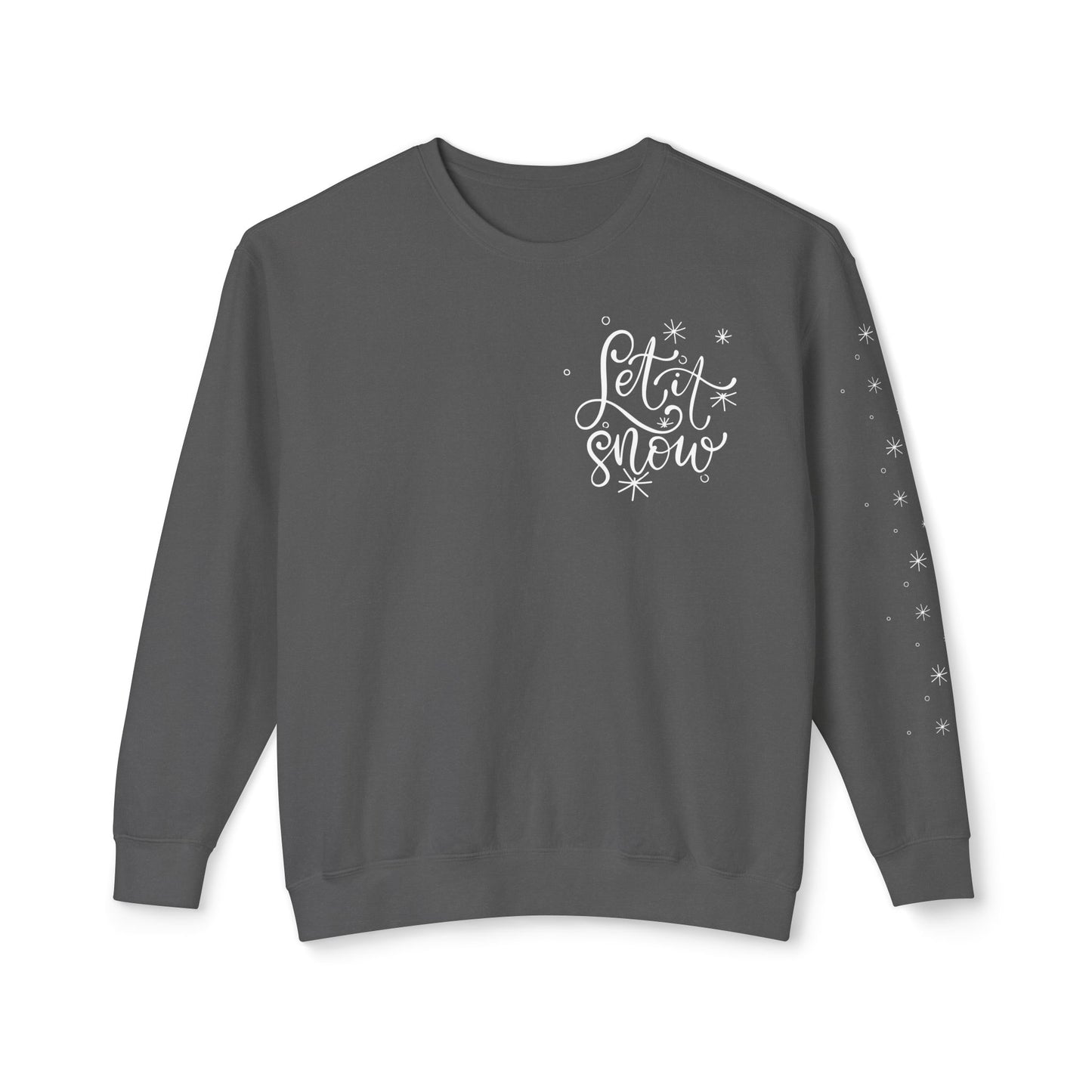 Snowflake "Let It Snow" Cozy Unisex Lightweight Crewneck Sweatshirt