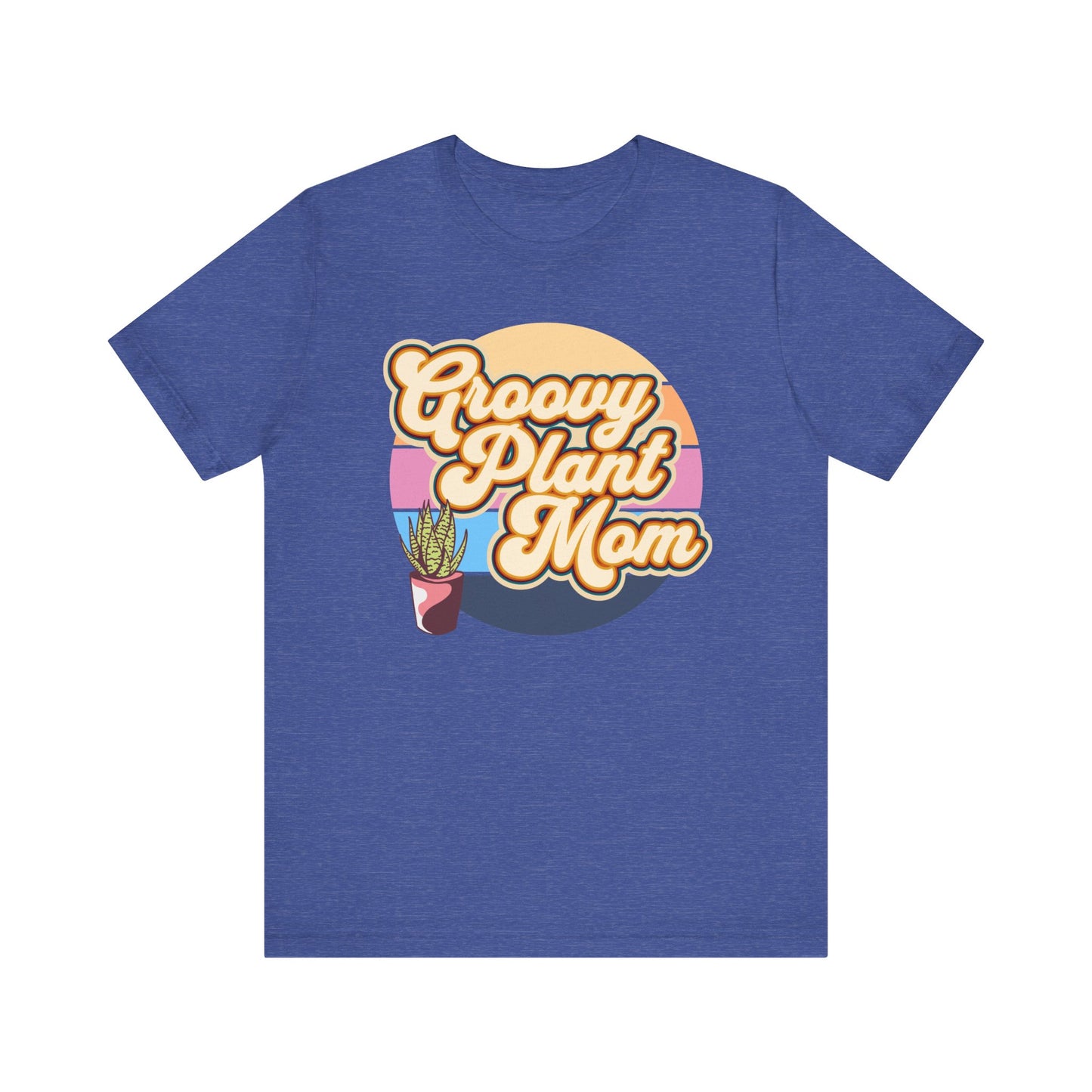 Adult "Groovy Plant Mom" Plant-Lover Unisex Jersey Short Sleeve Tee