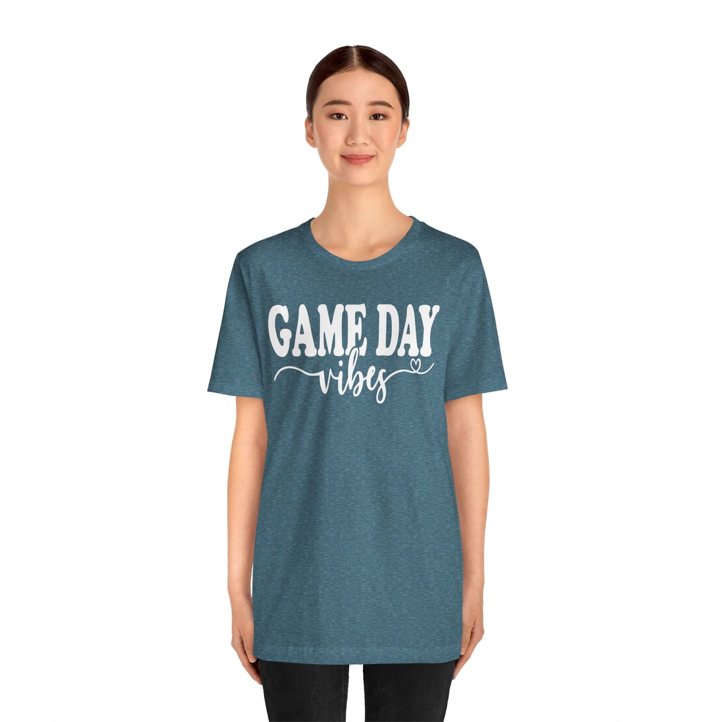 Game Day Vibes and Love - Unisex Jersey Lightweight Tee